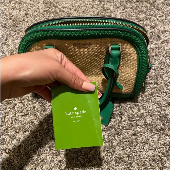 Kate Spade Green and Tan Purse - Picture 3 of 5